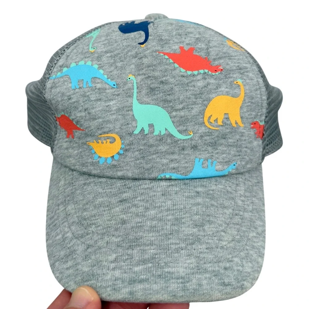 Target Dinosaur Trucker Hat Kids OS Gray Blue Snapback Mesh Cap All Over Print